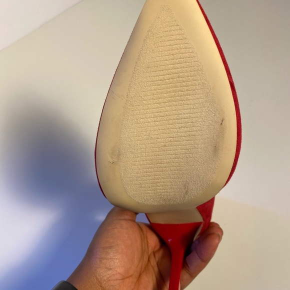 Red Suede Pumps - Picture 3 of 5